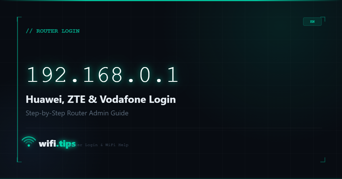 192.168.0.1 - Router Login for Huawei, ZTE and Vodafone