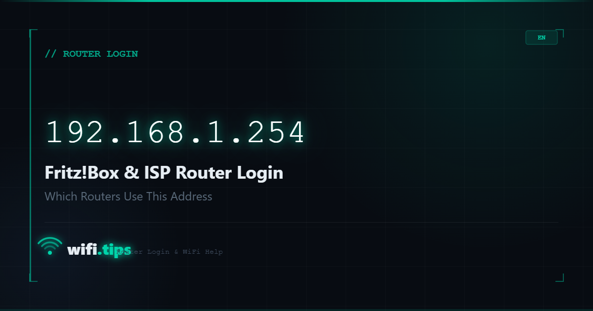 192.168.1.254 - Router Login for Fritz!Box and Some ISP Routers