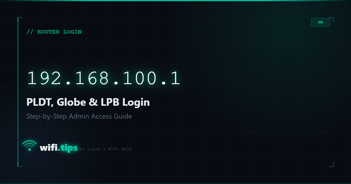 192.168.100.1 – Router-Login für PLDT, Globe und LPB