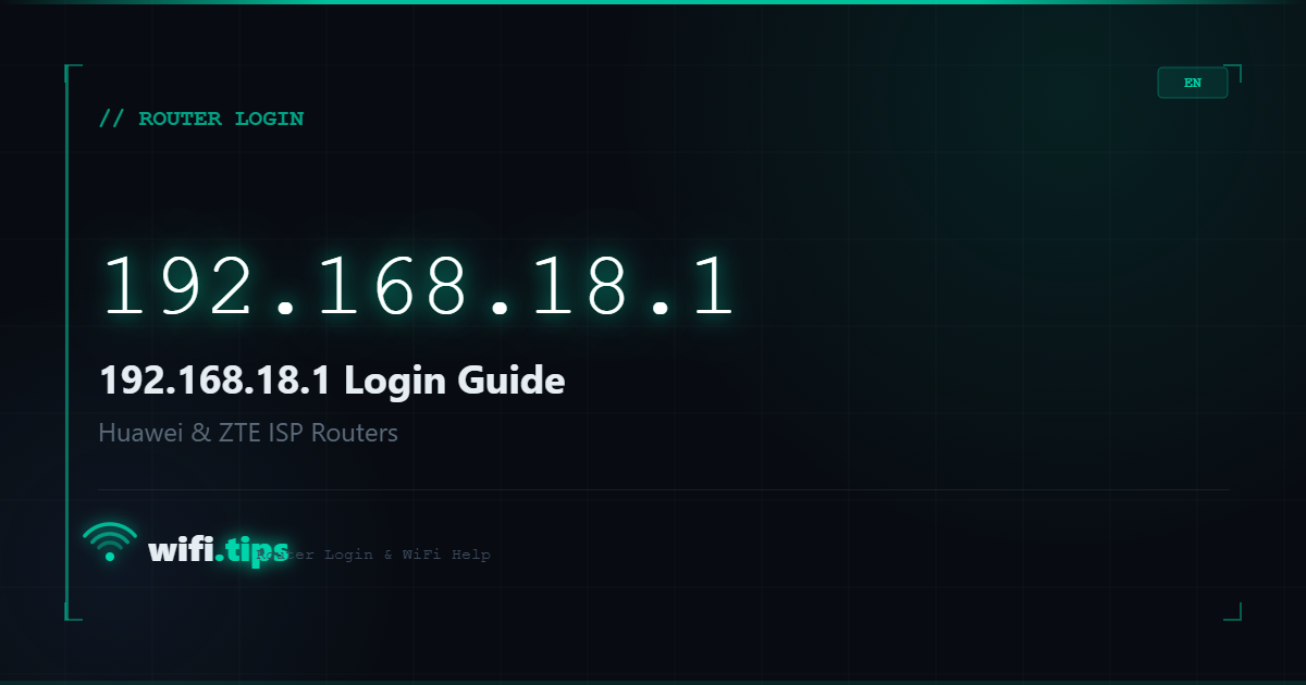 192.168.18.1 - Router Login Guide