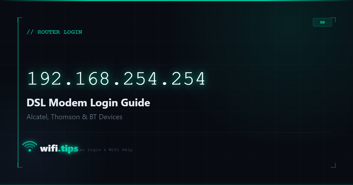 192.168.254.254 - Router Login Guide