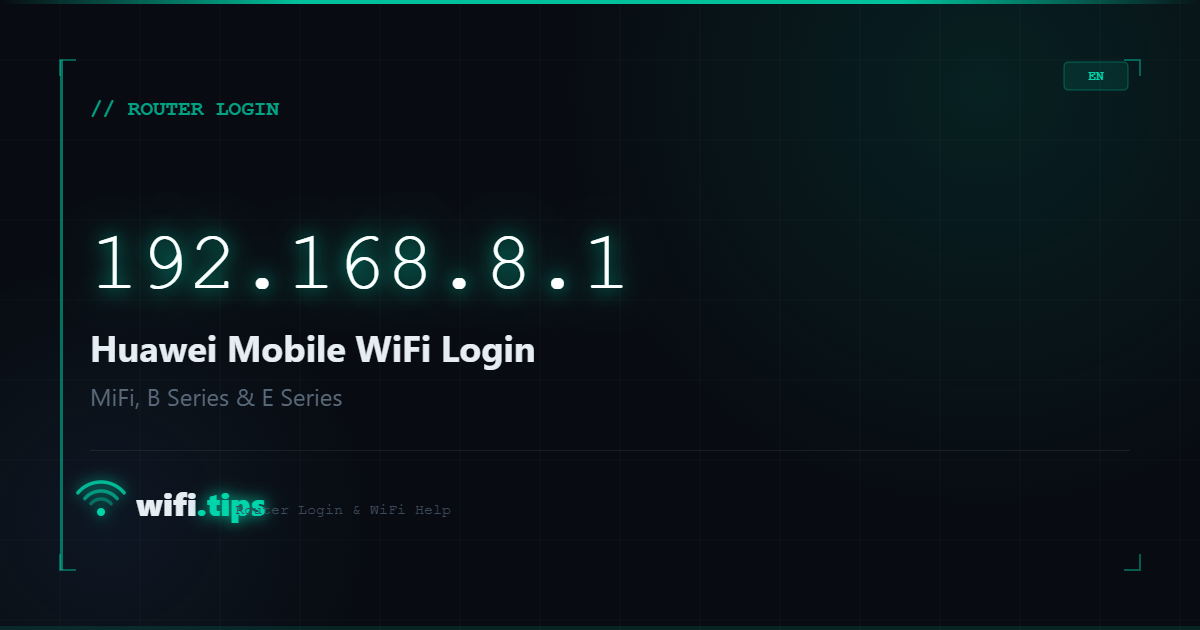 192.168.8.1 - Huawei Router and Mobile WiFi Login