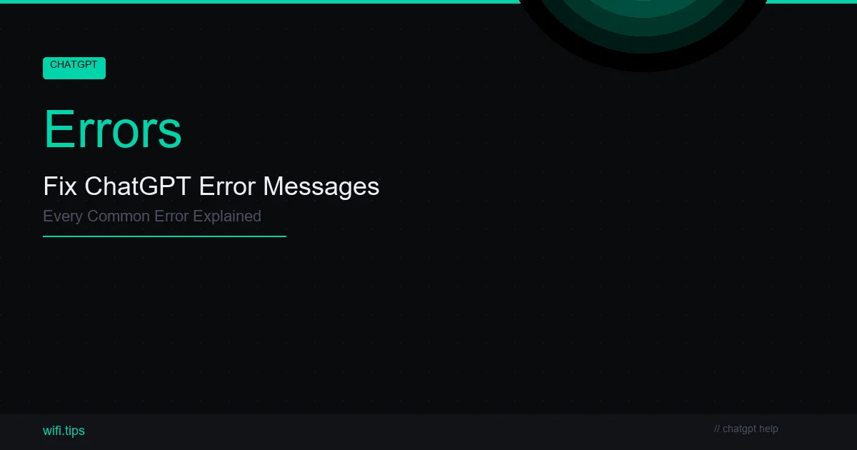ChatGPT Not Working? Fix Every Common Error Message (2026)