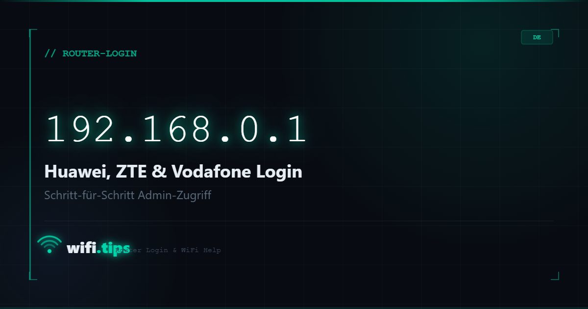 192.168.0.1 - Router-Login fur Huawei, ZTE und Vodafone