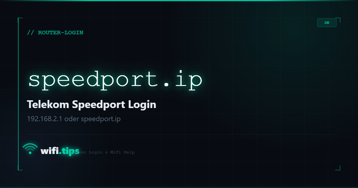 Telekom Speedport Login - Einstellungen über 192.168.2.1
