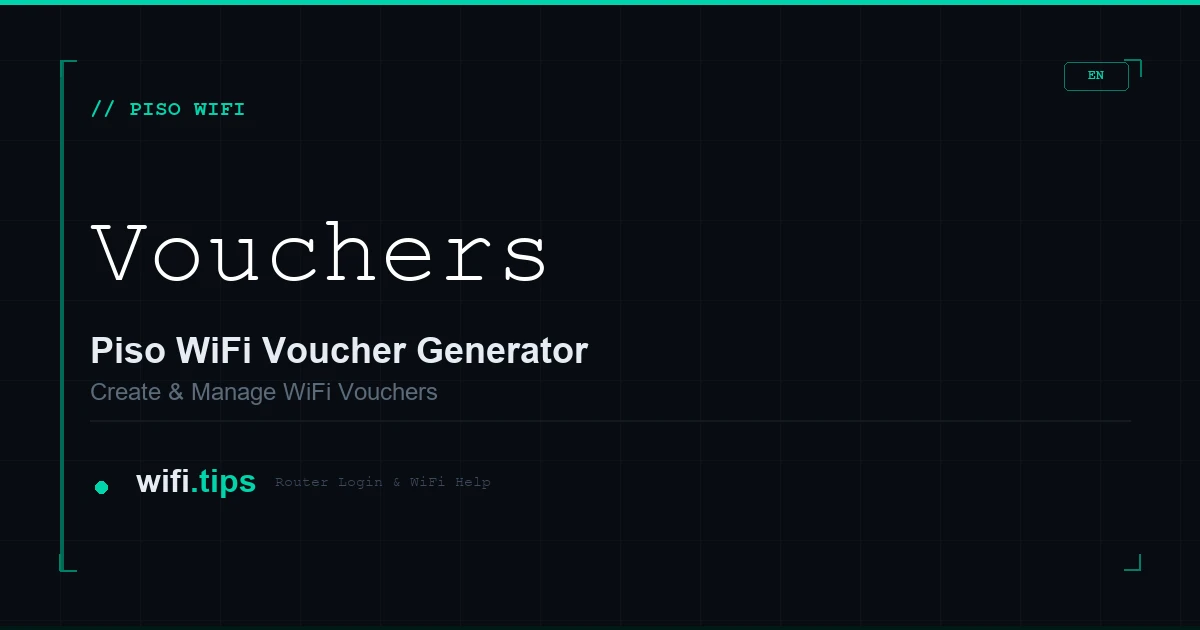 Piso WiFi Voucher Generator: Create & Manage