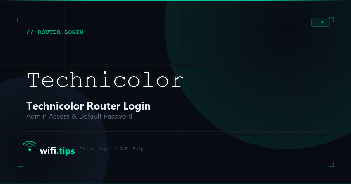 Technicolor Router Login - Admin Access & Default Password