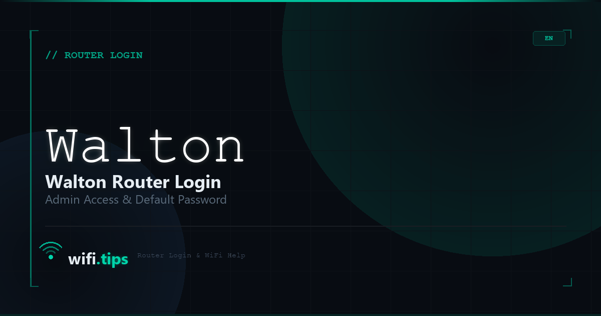 Walton Router Login - Admin Access & Default Password